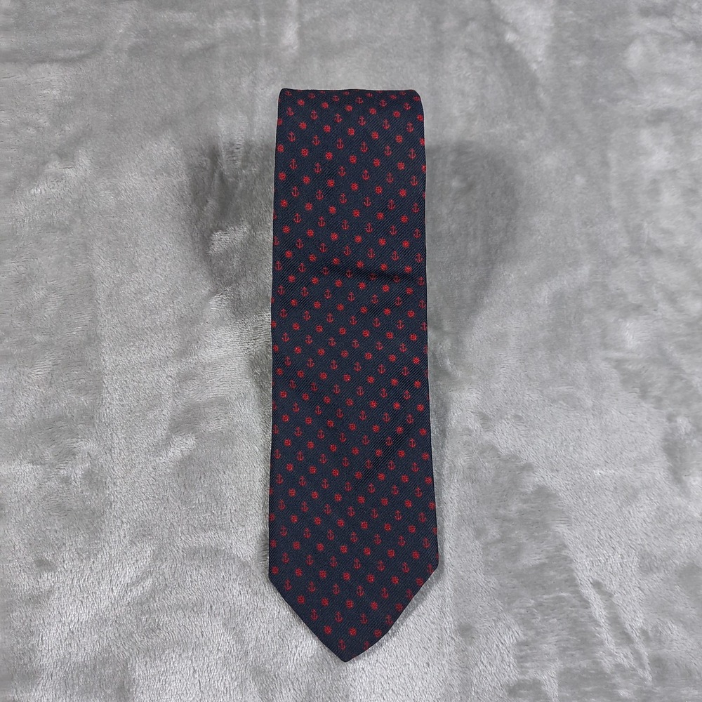 Vintage Brooks Brothers Tie Blue Nautical Anchor‎ Yacht Boat Silk Blend 3.25x54